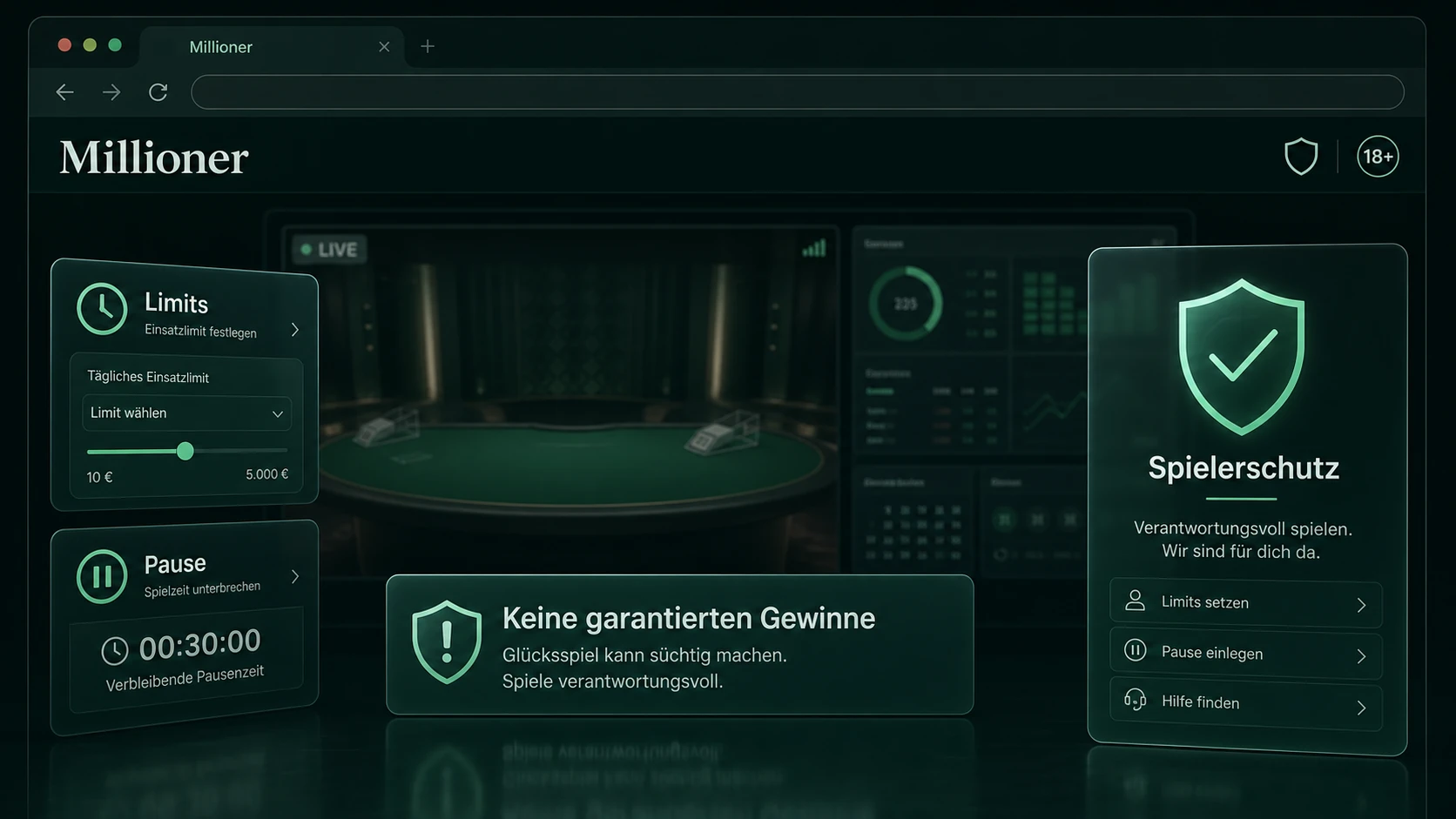 Live-Erlebnis und Spielerschutz