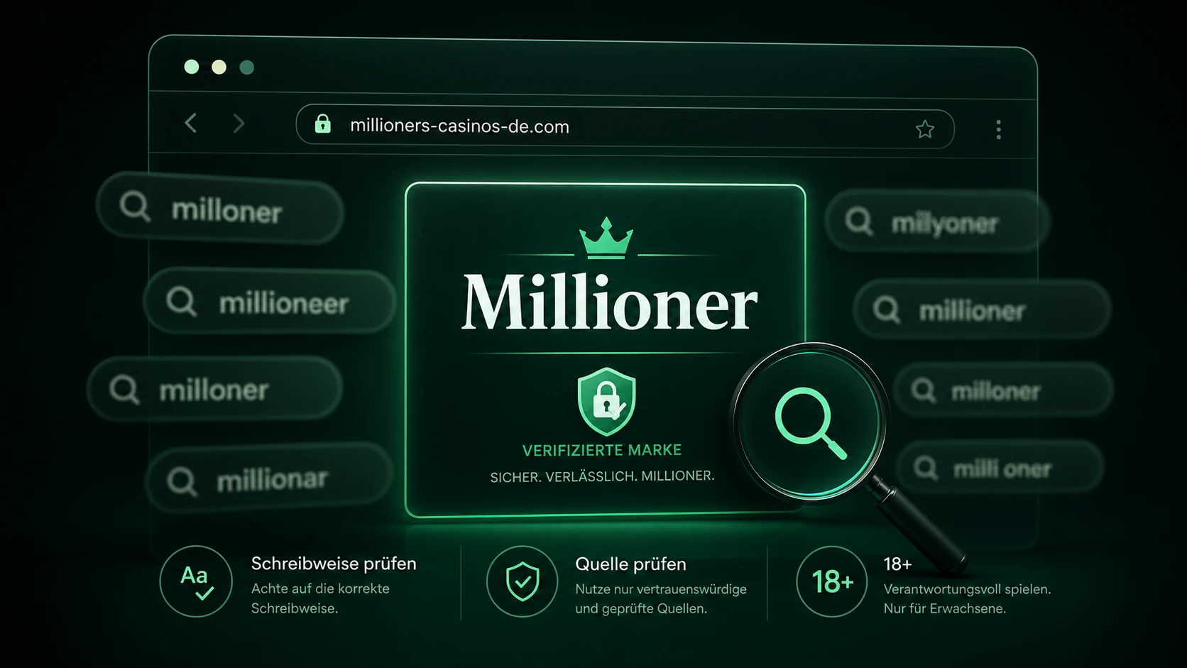 Millionercasino, Milioner Casino und ähnliche Schreibweisen