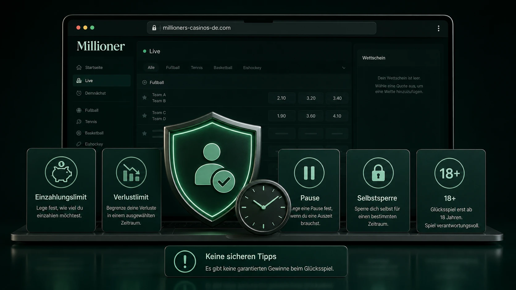 Verantwortungsvolles Wetten mit Millioner Casino Sports